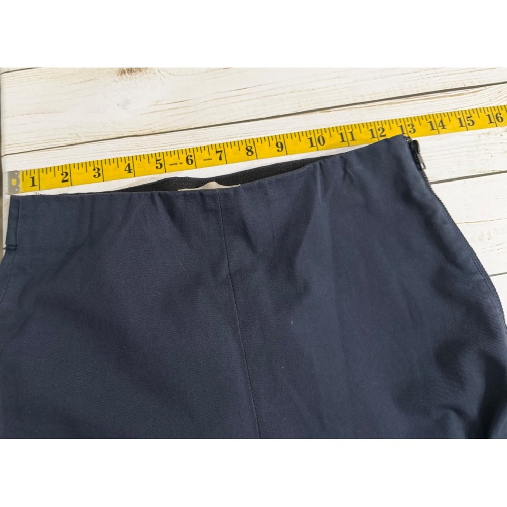 Everlane The Kick Cropped Pants Womens 0 Navy Side Zip Stretch‎ Mid Rise - Picture 5 of 10